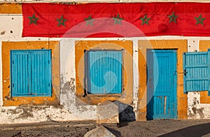 Old House with a Moroccan Flag