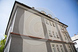 Old house in munich, bavaria , with blue sky