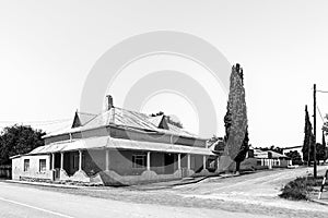 Old house in Petrusville. Monochrome