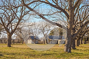 Old House on ranch Trees Foreground