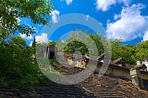 Old house rooftop