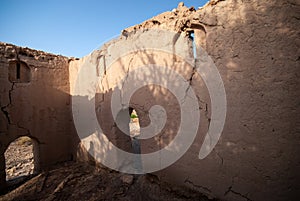 Old house ruins in interiors of Oman