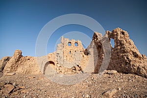 Old house ruins in interiors of Oman