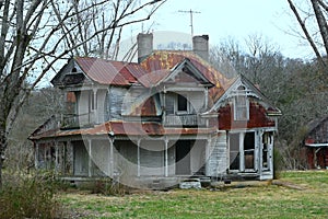 Old Apparently Abandoned House on a Rural Kentucky Road photo