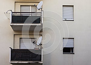 Old house with satellite dish