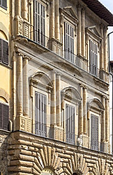 Old house with shutters in Florence, Italy