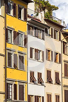 Old house with shutters in Florence, Italy