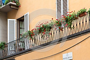 Old house with shutters in Florence, Italy