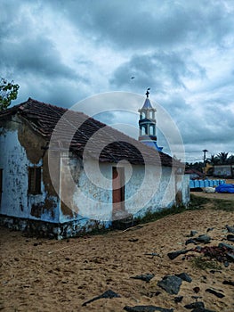 Old house from a south Indian shoreline