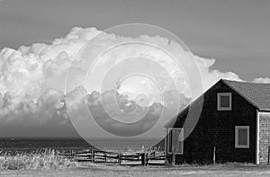 Old house and stormy clouds