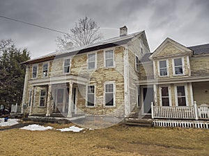 Old house stripped of paint