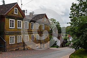 Old house in Talsi, Latvia, street view