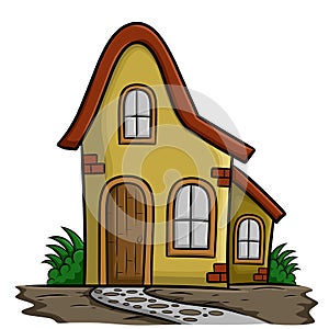 Old house in the village illustration isolated
