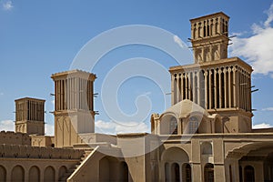 Old house with wind towers in Abarkuh, Iran