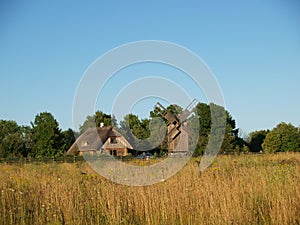 Old house and windmill