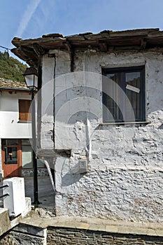 Old house and Wood centuries in village of Panagia, Thassos island, Greece