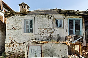 Old house and Wood centuries in village of Panagia, Thassos island, Greece