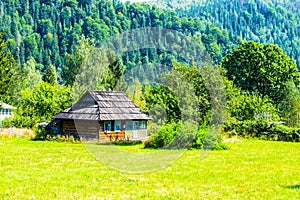 Old house with a wooden roof