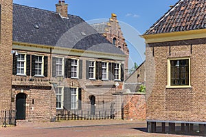 Old houses on the Brink square of Assen