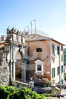 Old houses of the city Ariccia. Italy