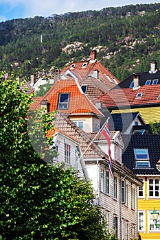 Old houses in city of Bergen, Norway