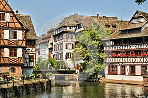 Old houses in the district of La Petite France in Strasbourg