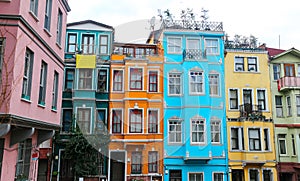 Old Houses in Fener District, Istanbul, Turkey