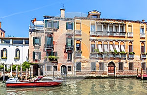 Old houses on Grand Canal, Venice, Italy