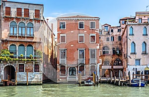 Old houses on Grand Canal, Venice, Italy