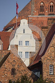 Old houses in the historic center of Lubeck
