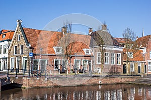 Old houses in historical city Sneek