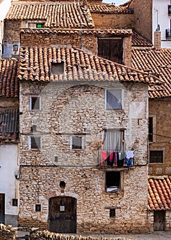 Old Houses in Iglesuela del Cid, Spain