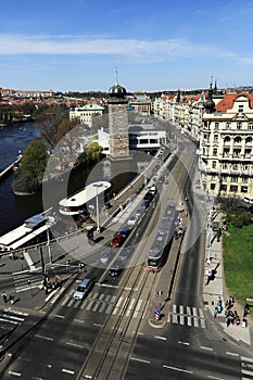 Old houses on Jirasek square, Prague, Czech Republic photo