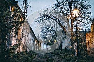 Old houses and lights, analog filter