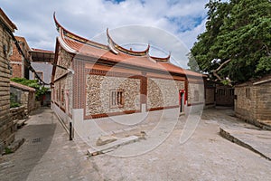 Old houses, the oyster shell adjacent along the coast in Xunpu village in Quanzhou, China