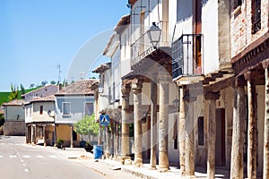 Old houses at picturesque street of Ampudia