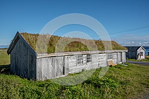 Old houses from Pomor trade in Hamningberg in Finnmark, Norway