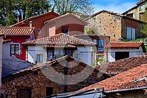 Old houses in remote mountain village Asiego, Picos de Europa mountains, Asturias, North of Spain