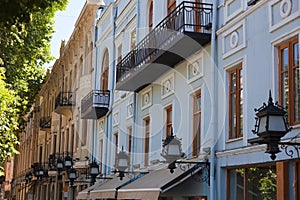 Old houses on Rustaveli avenue. Tbilisi. Georgia. photo