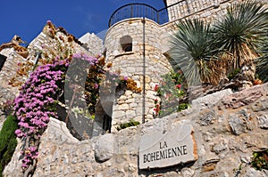 Old houses of stone in eze, cote d'azur