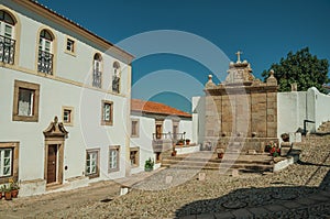 Old houses and stone fountain in baroque style st Marvao