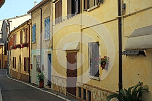 Old houses street Rimini