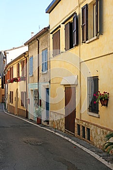 Old houses street Rimini Italy