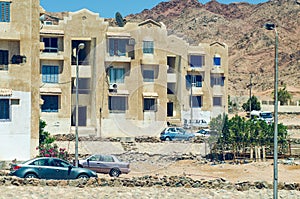 Old houses on the streets of Dahab, Egypt