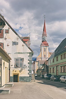 Old houses on the streets of Parnu