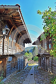 Old houses and streets in a traditional village