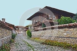 Old houses and streets in a traditional village
