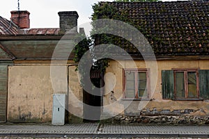 Old houses in Talsi, Latvia, street view