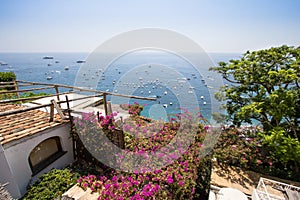 Old Houses on the top of city Positano, Italy