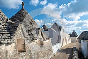 Old houses Trulli in Puglia, Italy, Europe